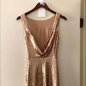 Lulus matte rose gold sequin dress